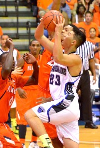 Senior Kevin Hu, shown here playing in the 2013 MIT, was named to All-Pacific West Conference Third Team last year. File photo by Rodney S. Yap.