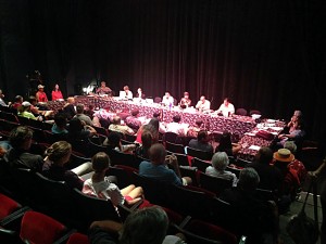 The state Land Use Committee heard from Maui residents who signed up to testify at the Maui Arts & Cultural Center’s McCoy Studio Theater regarding acceptance of the Olowalu Town LLC and Olowalu Ekolu LLC’s Final Environmental Impact Statement. File photo credit: Debra Lordan photo.