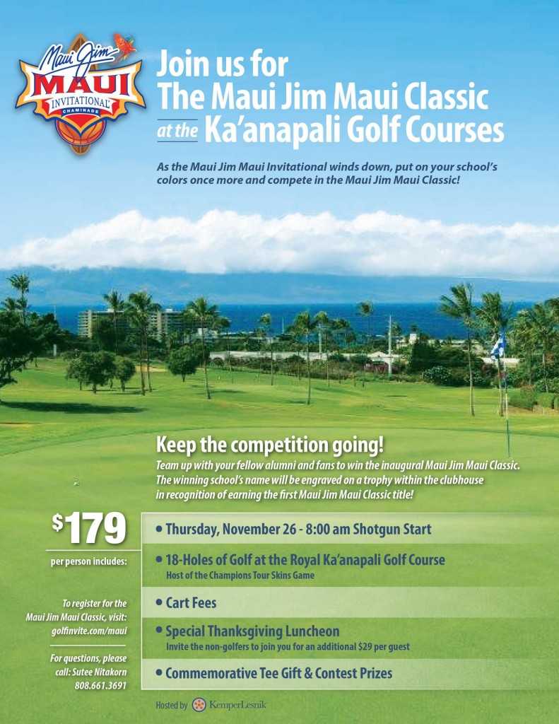 Maui Jim Maui Classic golf, event flyer.