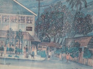 Painting of Longhi's on Front Street in Lahaina. Photo by Kiaora Bohlool.