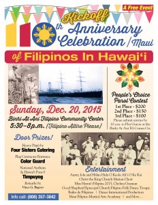 100th Anniversary Celebration of Filipinos in Hawaiʻi. Event flyer.