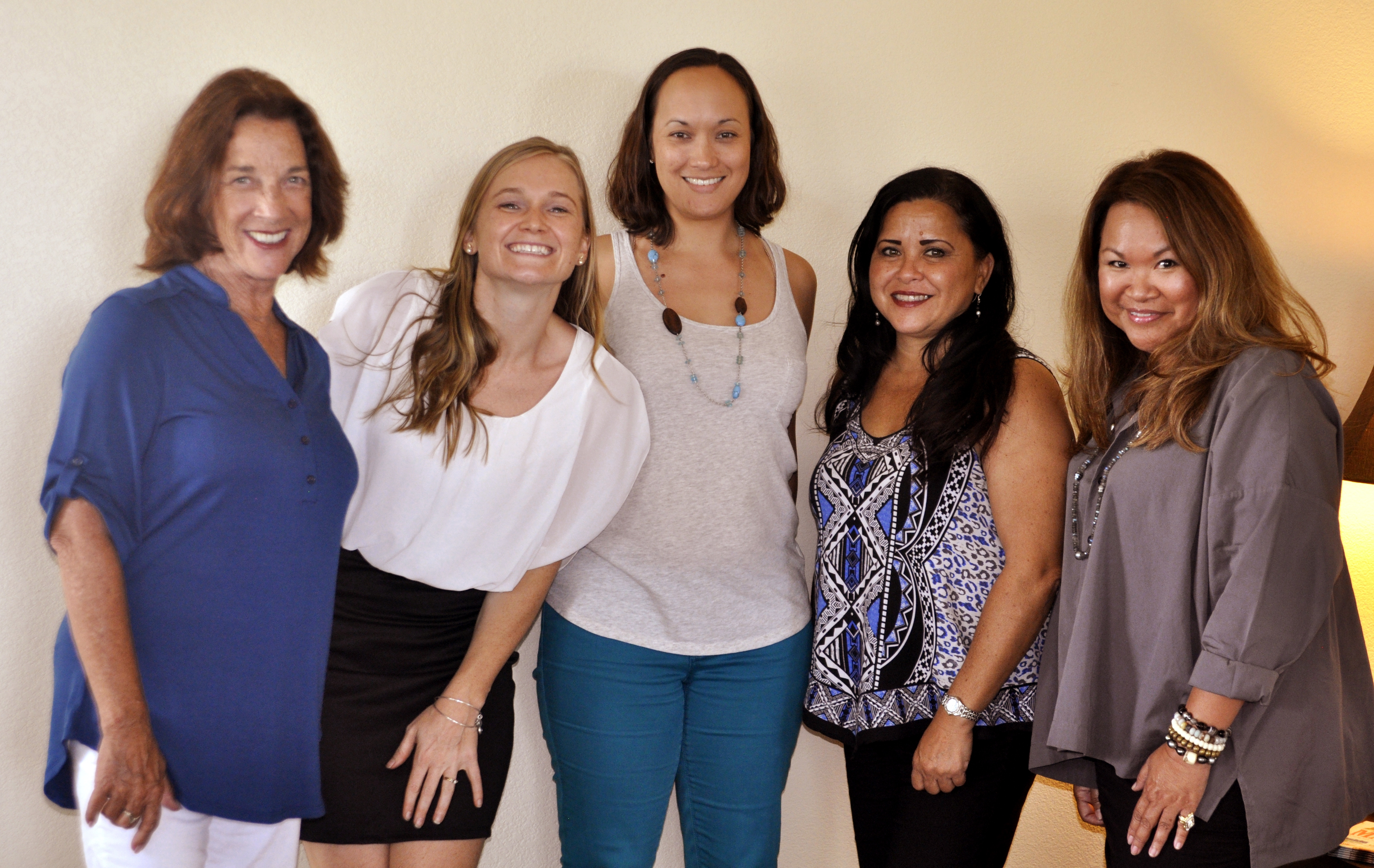Summer 2014 session: ( left to right) Francesca Carey of Fabmac Homes, Danielle Miller of Miller Media Management, Elizabeth Tomoso of Momma Love Baby Maternity, Francine Fernandez of Sassy Things Maui and Jennifer Powell of Wailea Realty. 