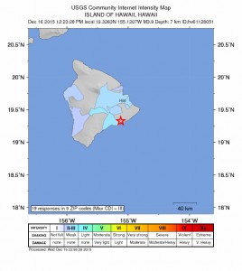Hawaiʻi Island Earthquake, Dec. 16, 2015.  Image courtesy USGS/HVO.