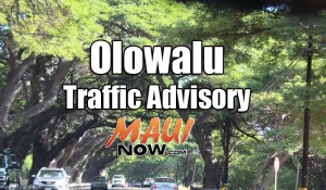 Olowalu Traffic Advisory. Maui Now graphic.