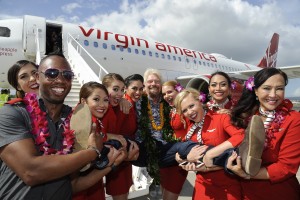 Virgin America, Honolulu to San Francisco inaugural flight.