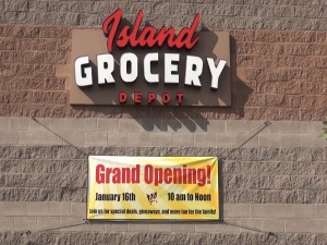 Island Grocery Depot store celebrates its grand opening in Lahaina. Photo by Kiaora Bohlool.