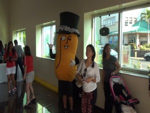 Mr. Peanut greets customers at Island Grocery Depot in Lahaina. Photo by Kiaora Bohlool.