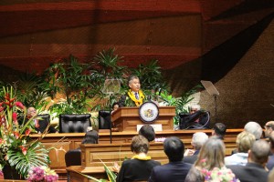 Governor David Ige delivers his 2016 State of the State Address, Jan. 25, 2016. Photo credit: Office of the Governor, State of Hawaiʻi.