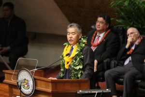 Governor David Ige delivers his 2016 State of the State Address, Jan. 25, 2016. Photo credit: Office of the Governor, State of Hawaiʻi.