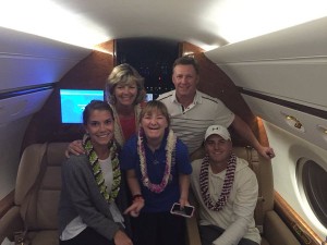 Early this morning the Spieth's took a family photo aboard NetJets before leaving the Valley Isle for Dallas, Texas. Photo by Jordan Spieth @Jordan Spieth.
