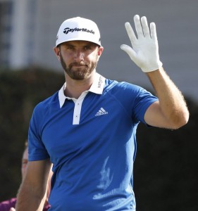 PGA golfer Dustin Johnson is introduced on the first tee box during the second round of the Hyundai Tournament of Champions golf tournament at The Plantation Course. on Friday. Photo by Brian Spurlock of USA TODAY Sports.