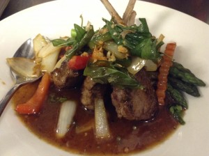 Lamb chops in Thai peppercorn sauce. Courtesy photo.