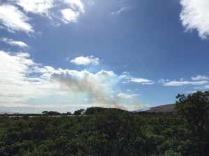 Fire in Māʻalaea, Jan. 21, 2016. Photo credit: Malika Dudley.