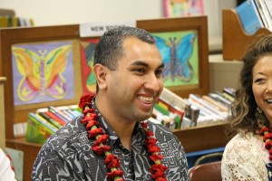 Ian Yahya, VP for Verizon Hawaiʻi. Pukalani Elementary School today received a $20,000 Verizon Innovative Learning grant. Photo, Jan. 21, 2016 by Wendy Osher.