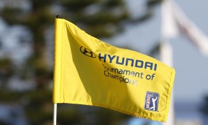 The flag on the second hole blows in the wind during the third round of the Hyundai Tournament of Champions golf tournament at The Plantation Course on Saturday. Photo by Brian Spurlock of USA TODAY Sports.