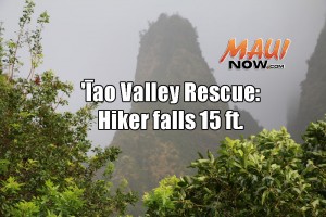 ʻĪao Valley rescue. Maui Now graphic; background image credit: DLNR.