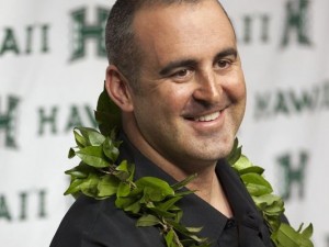 Hawaii's new head football coach Nick Rolovich at his Nov. 30 press conference at the school's athletic department. Photo by USA Today.