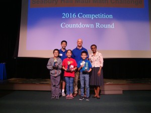 Overall individual competition: Derek Takeno (Pōmaikaʻi Elementary School); Maya Ito (Pukalani Elementary School); Akira Iwata (Kahului Elementary School). Courtesy photo.