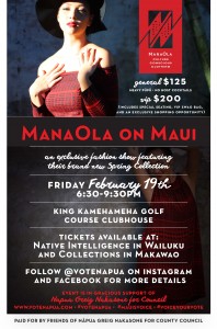 Mana Ola on Maui event poster. 