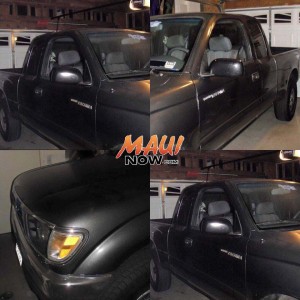 The owner of a dark grey 1995 Toyota pickup truck reports that the vehicle was stolen last night. The pickup was last seen at 10 p.m. on Thursday, Feb. 18, 2016, on S Alu Rd in Wailuku Heights. The License plate is: LBW862. 