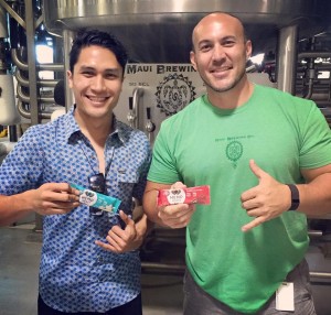 State Representative Kaniela Ing (left) at Maui Brewing Co., which recently announced their soon-to-be released promotional Hemp beer.