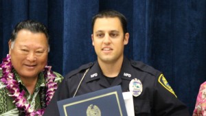 Officer Ryan Cabral. Maui Police Department, 6th Crisis Intervention Team graduation. Photo by Wendy Osher. (3/11/16)