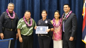 Officer Bethany Cravalho. Maui Police Department, 6th Crisis Intervention Team graduation. Photo by Wendy Osher. (3/11/16)