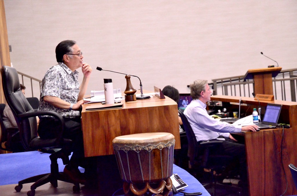 Budget and Finance Committee chair Riki Hokama. Photo credit: Office of Council Services.