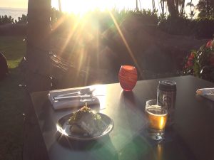 Food and beer at sunset at Japengo. Photo by Kiaora Bohlool.