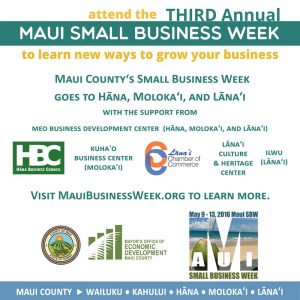 2016-MauiSBW-Hana-Molokai-Lanai maui county small business week