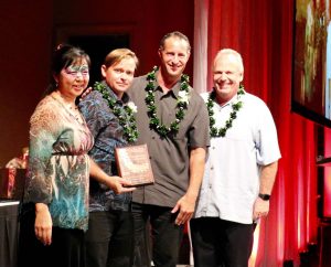 Aipono Awards ceremony participants included (from left) Pacific Biodiesel Vice President Kelly King, Westin Maui Landscaping Manager Duane Sparkman, Engineering Director Derek Fletcher and Resort General Manager Tony Bruno.