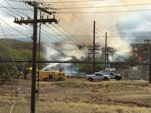 Wailea fire near Maui Electric substation. 4.5.16. Photo credit: Paul Hiranaga