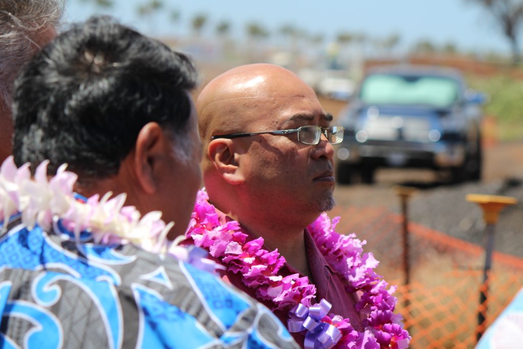 Senator Gil Keith-Agaran at the groundbreaking of Maui's Kahului Airport Consolidated Rent-A-Car facility. Photo by Wendy Osher. (4.15.16)