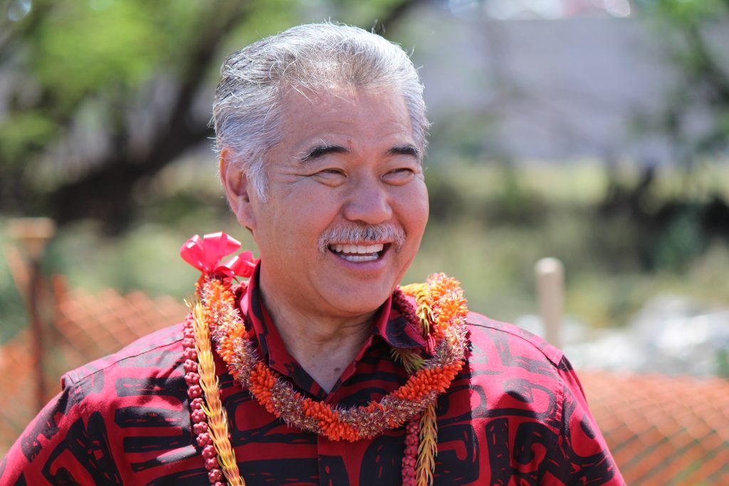 Governor David Ige at the groundbreaking of Maui's Kahului Airport Consolidated Rent-A-Car facility. Photo by Wendy Osher. (4.15.16)