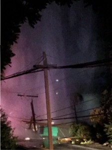 Downed utility poles on L. Honoapiʻilani Rd., 4.3.16. Courtesy photo.