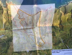 Map of proposed acquisition area. HILT map. Debra Lordan photo.