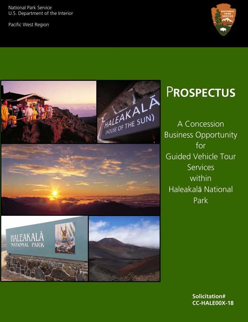 Prospectus Solicitation front cover. Image courtesy Haleakalā National Park.