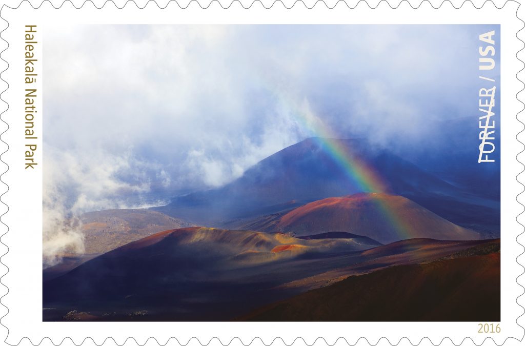 The Forever Stamp will depict Maui's famed Haleakalā National Park, featuring an image of a rainbow within the crater, taken by Seattle photographer Kevin Ebi.