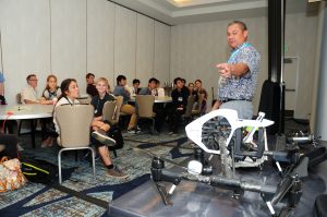 Students learned about sUAS (Small Unmanned Aerial Systems), commonly known as drones, in a breakout session led by George Purdy of Drone Services Hawaii. Courtesy photo.