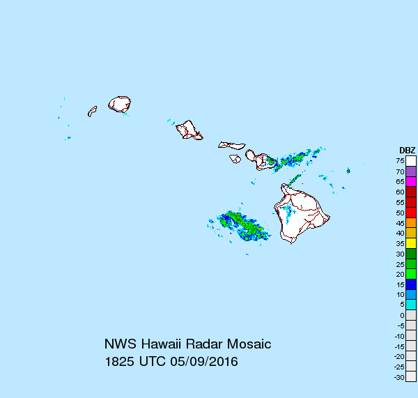 Flood Watch for Maui 5.9.16. Radar image courtesy NOAA/NWS.