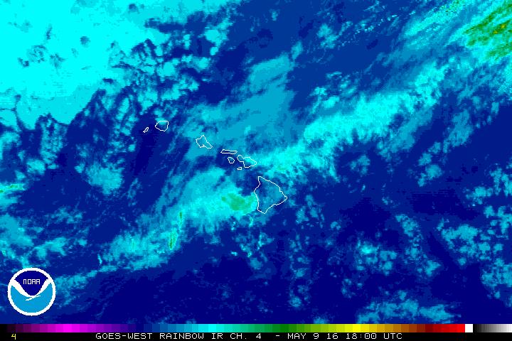 Flood Watch for Maui 5.9.16. Satellite image courtesy NOAA/NWS.