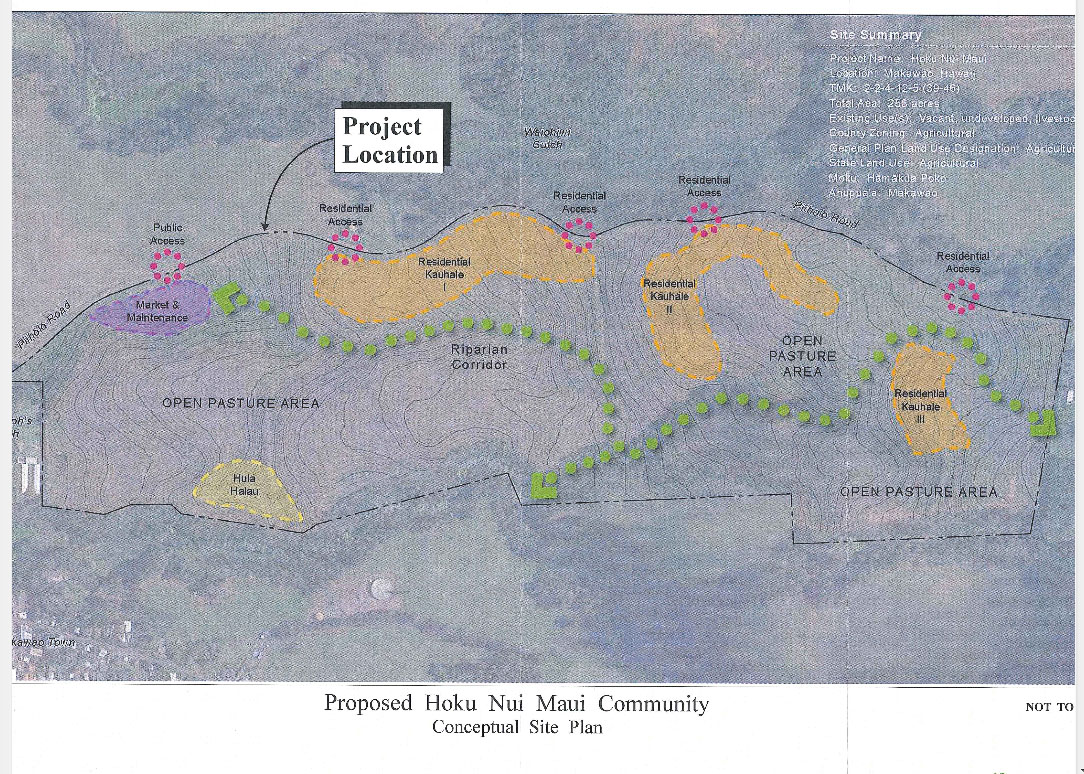 Proposed Hoku Maui Nui Community conceptual plan. Image courtesy Munekiyo Hiraga, Draft EA.
