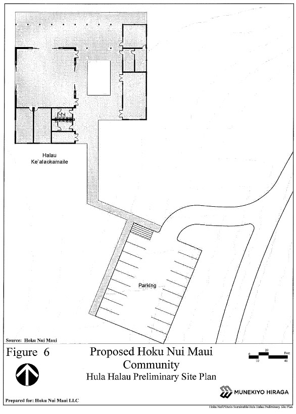 Proposed Hoku Maui Nui Community - Hula Hālau Preliminary site plan. Image courtesy Munekiyo Hiraga, Draft EA.