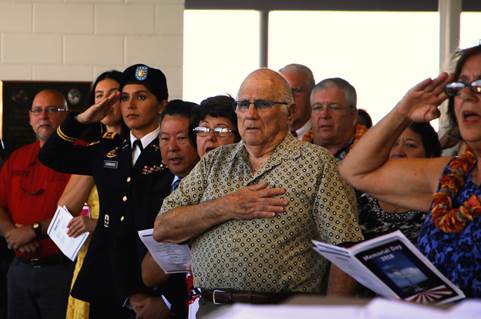 Rep. Tulsi Gabbard Honors Fallen Warriors at Makawao Veterans Cemetery Memorial Day Service. Courtesy photo.