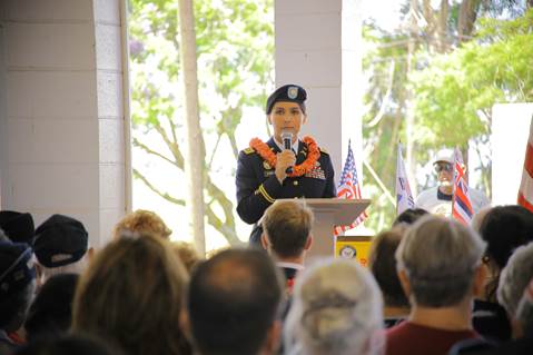 Rep. Tulsi Gabbard Honors Fallen Warriors at Makawao Veterans Cemetery Memorial Day Service. Courtesy photo.