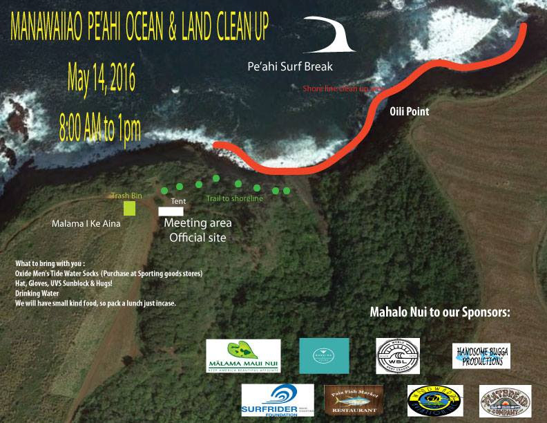 Peʻahi "Jaws" beach cleanup. Image courtesy Surfrider Foundation Maui Chapter.