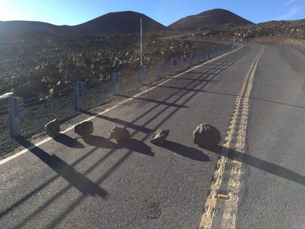 Rocks on Mauna Kea Access Road. Photo courtesy DLNR.