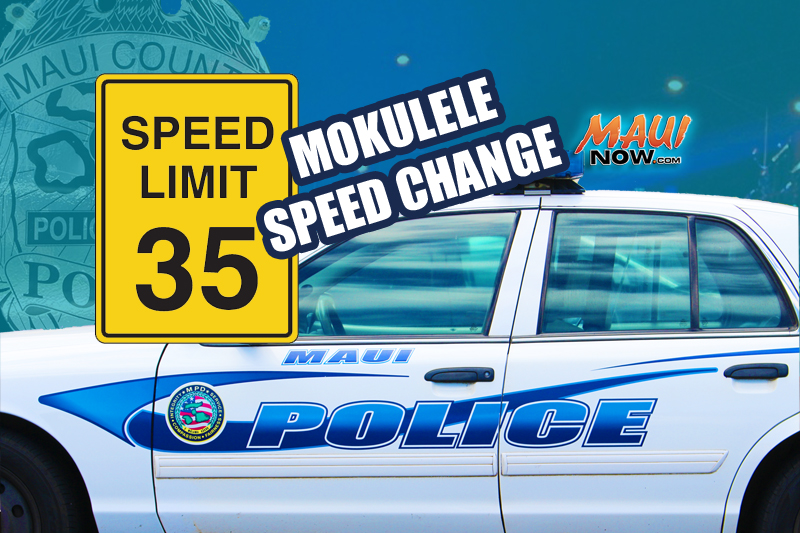 Mokulele Temporary Speed reduction. Maui Now graphic.
