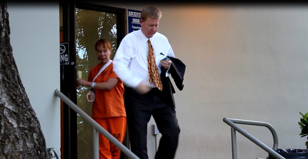 Alexandria Duval (Alison Dadow) (left) was released at the Maui Police Department Wailuku Station this evening. (6.8.16) She then proceeded to MCCC to pickup her belongings. Her attorney Todd Eddins is pictured here (right).
