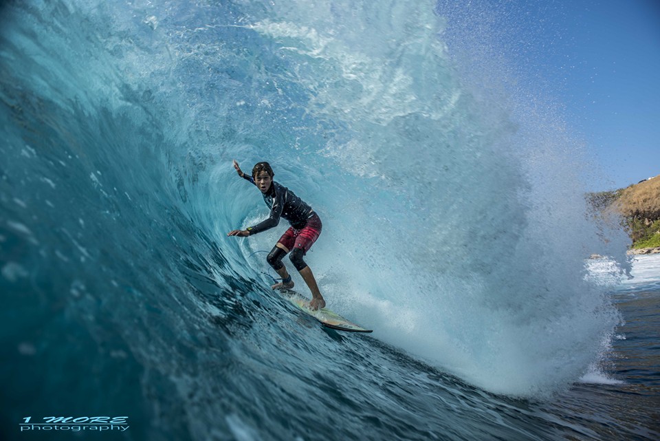 Cole Alves deep in the tube at Honolua Bay Photo: OneMore Photography